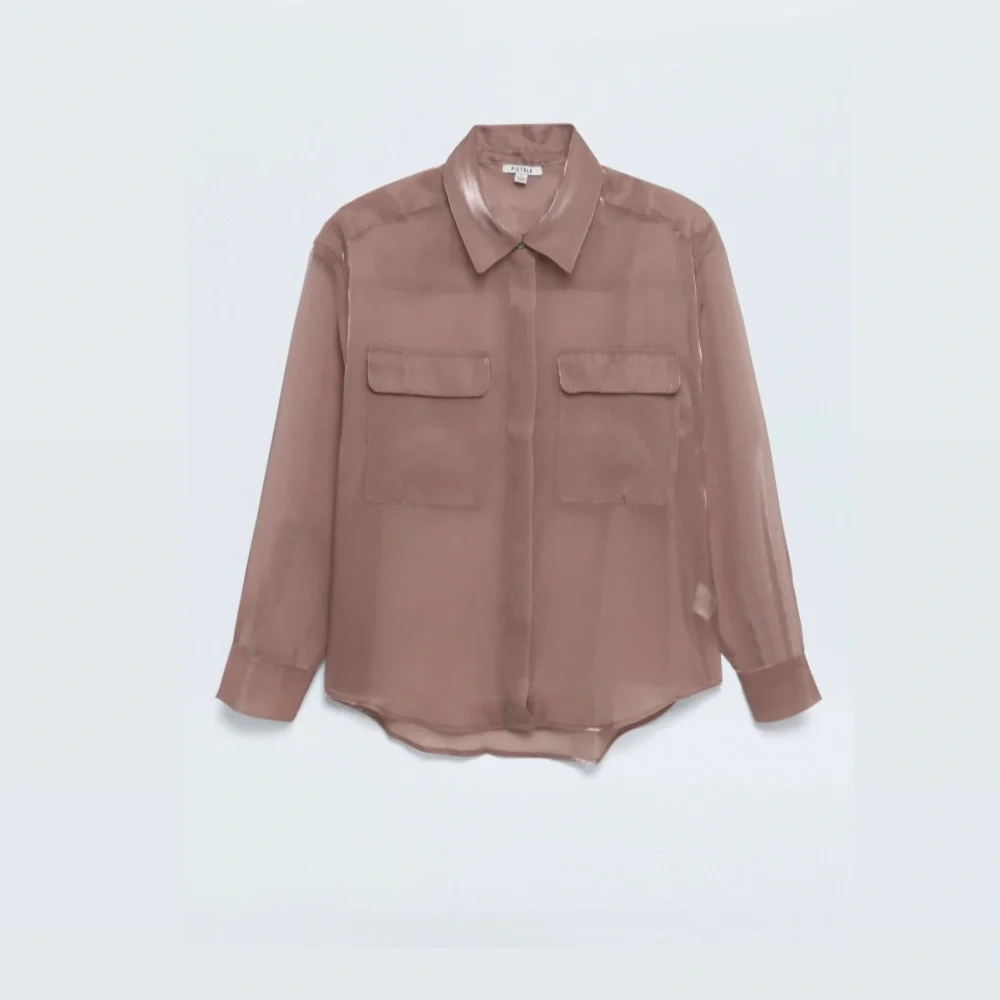 Pistola Miranda Sheer Shirt - Pink Plum - Picture 5 of 5